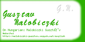 gusztav malobiczki business card